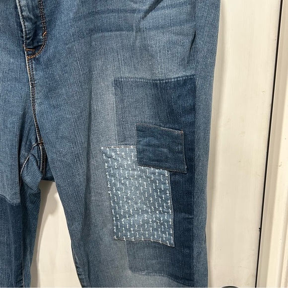 Martha Stewart Women’s Patchwork skinny jeans Size 20W, Medium Blue Denim - Picture 3 of 9